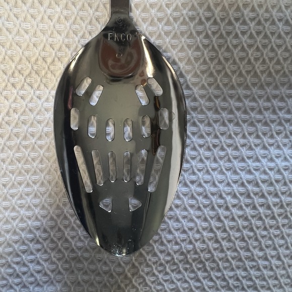 Vintage Ekco 3 Piece Utensil Stainless Steel Green Handles Slotted Spoon Spatula - Picture 7 of 14